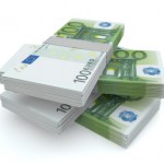 100 Euros money stack